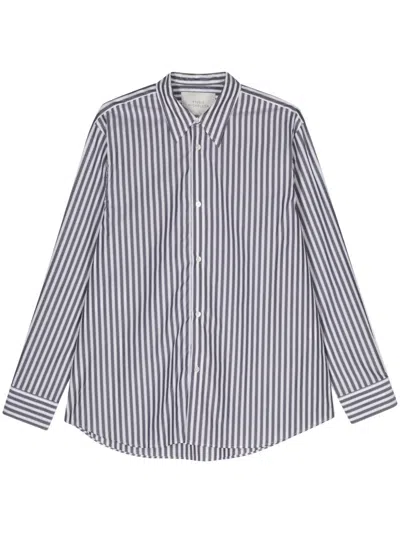 Studio Nicholson Striped Cotton Shirt In Blue