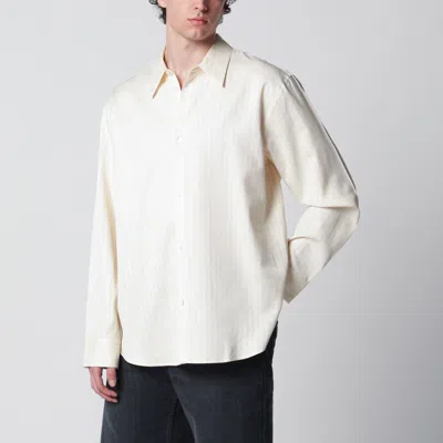 Studio Nicholson Striped Cotton-blend Shirt In White