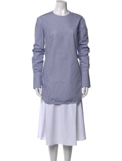Pre-owned Studio Nicholson Striped Crew Neck Top In Blue