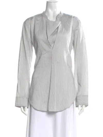 Pre-owned Studio Nicholson Striped Long Sleeve Top In Gray