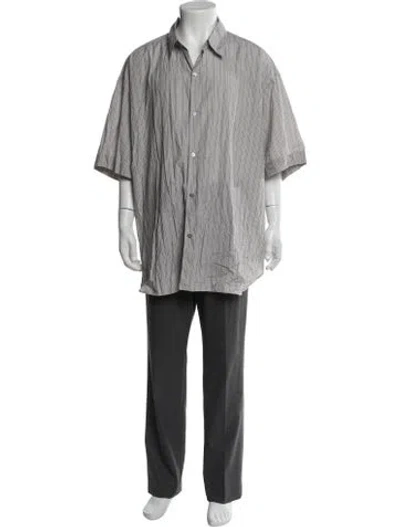 Pre-owned Studio Nicholson Striped Short Sleeve Shirt In Grey