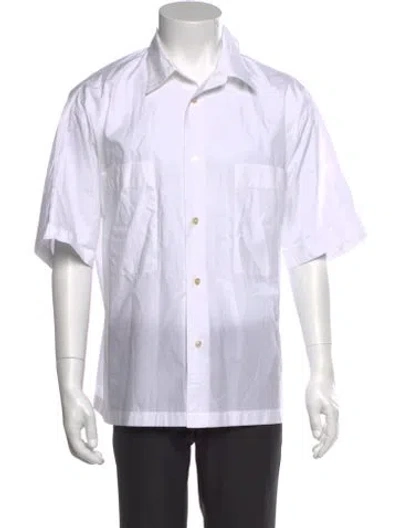 Pre-owned Studio Nicholson Striped Short Sleeve Shirt In White
