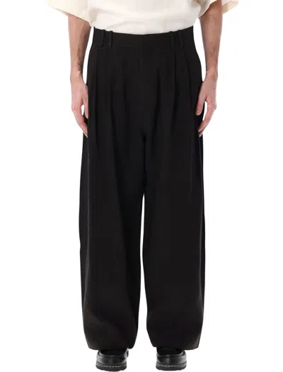 Studio Nicholson Line Linen-viscose Pants In Black