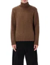 Studio Nicholson Loris Yak And Merino Wool High-neck Knit In Brown