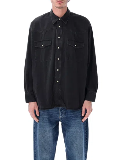 Studio Nicholson Mylo Cotton Denim Shirt In Black
