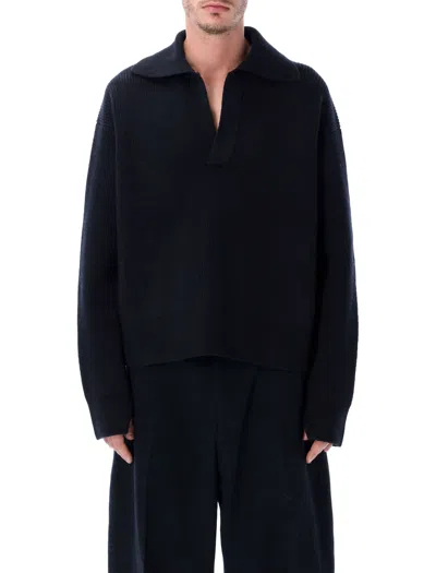 STUDIO NICHOLSON STUDIO NICHOLSON STUDIO NICHOLSON NASH RWS MERINO WOOL POLO KNIT