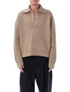 Studio Nicholson Nash Rws Merino Wool Polo Knit In Brown