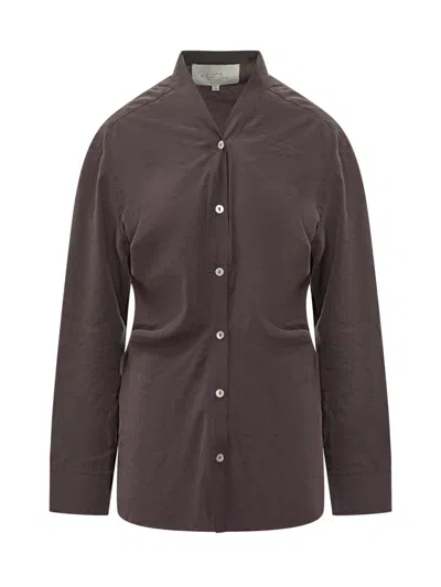 Studio Nicholson V-neck Shirt In Brown