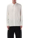 Studio Nicholson View Striped Silk Shirt In White