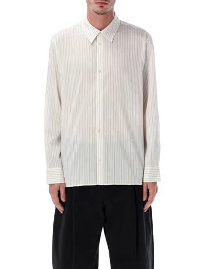 Studio Nicholson View Striped Silk Shirt In White