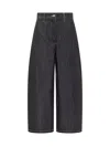 Studio Nicholson Wide Leg Jeans In Gray