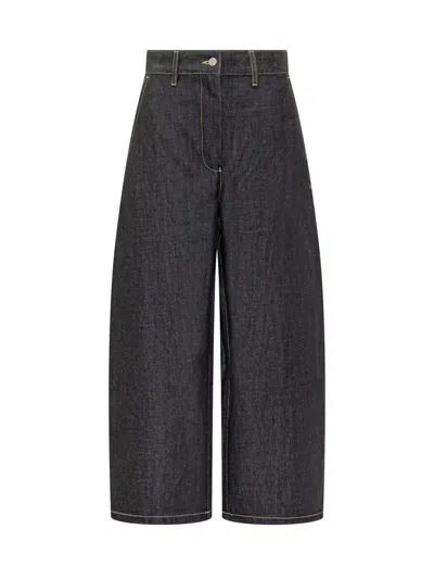 Studio Nicholson Wide Leg Jeans In Gray