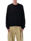 Studio Nicholson Wynn Black Superkid Mohair Crewneck Sweater In Black