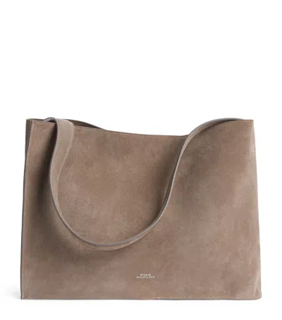 Studio Nicholson Suede Doublet Tote Bag In Brown