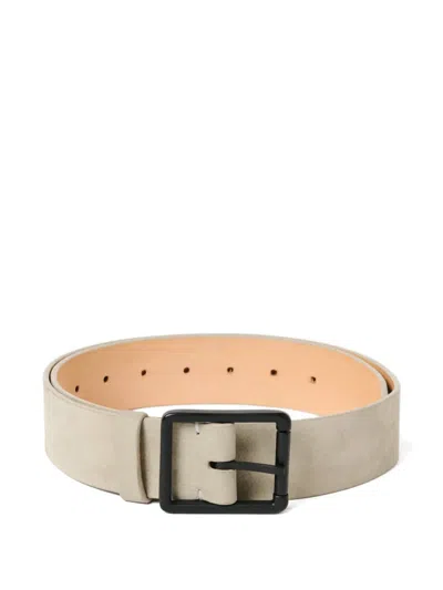 Studio Nicholson Suede Leather Belt In Neutral