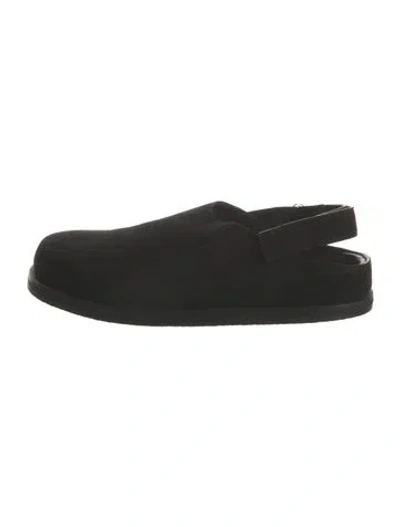 Pre-owned Studio Nicholson Suede Mules In Black