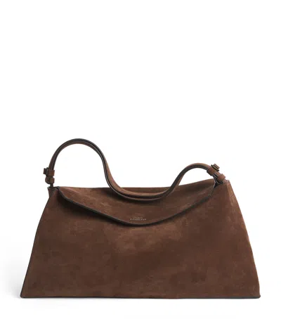 Studio Nicholson Suede Shiboru Shoulder Bag In Brown