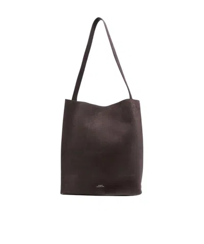 Studio Nicholson Suede Shoulder Bag In Brown