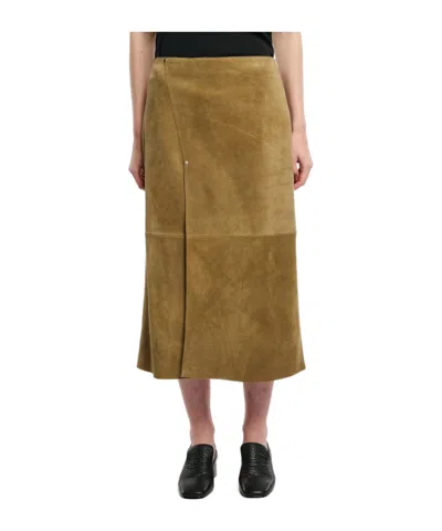 Studio Nicholson Suede Skirt In Brown
