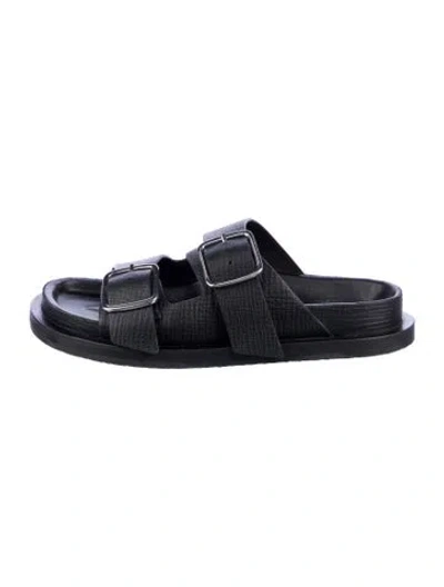 Pre-owned Studio Nicholson Suede Slides In Black