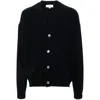 Studio Nicholson Relaxed Fit Wool Cardigan With Deep V-neck In Black