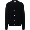 Studio Nicholson Relaxed Fit Wool Cardigan With Deep V-neck In Black