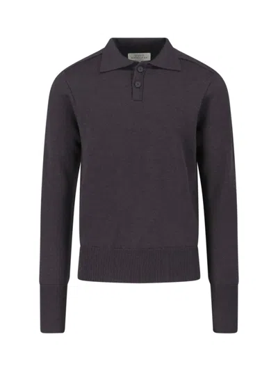 Studio Nicholson Merino Wool Polo Sweater In Blue