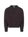 Studio Nicholson Classic Knit Sweater In Rich Brown Hue In Burgundy