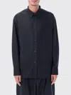 Studio Nicholson Oversized Wool Navy Blue Shirt In Blue