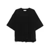 Studio Nicholson Relaxed Fit Navy Blue Short Sleeve Shirt In Black