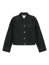 Studio Nicholson Collared Jacket With Contrast Stitching And Pockets In Black