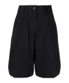 Studio Nicholson Tailored Flared Shorts In Darkest Navy