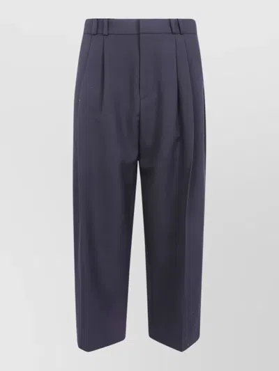 Studio Nicholson Tailored Volume Pant Pleats Belt Loops Pockets In Blue