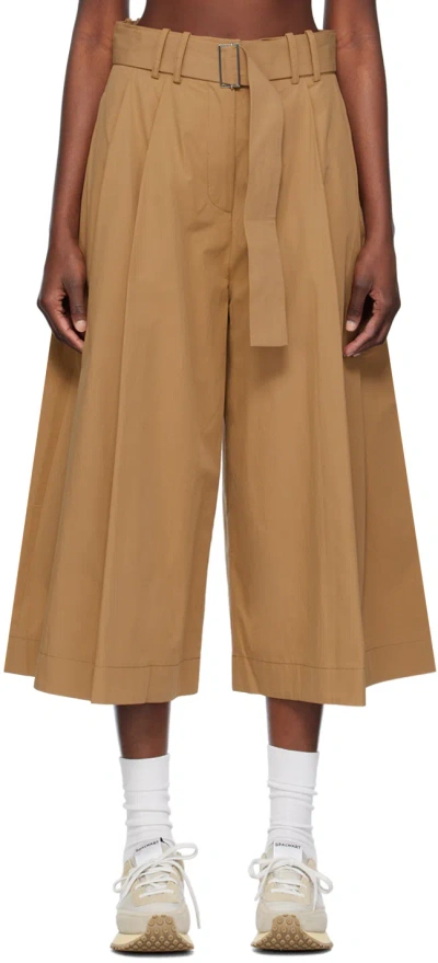 Studio Nicholson Tan Belted Trousers In Sand