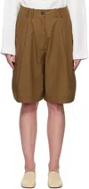 Studio Nicholson Tan Cito Shorts In Almond
