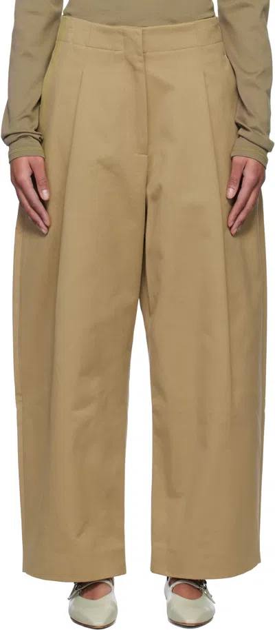 Studio Nicholson Dordoni Pleated Trousers In Brown