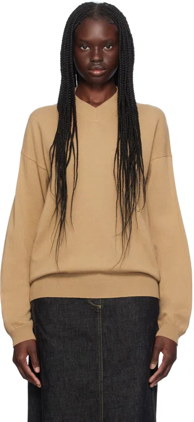 Studio Nicholson Tan Fiore Sweater In Peanut
