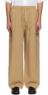 Studio Nicholson Elastic Waist Casual Pants In Sand
