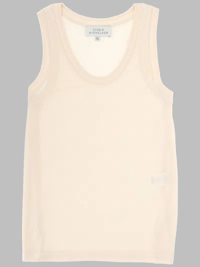 Studio Nicholson Tank Top In Lyocell In Neutral