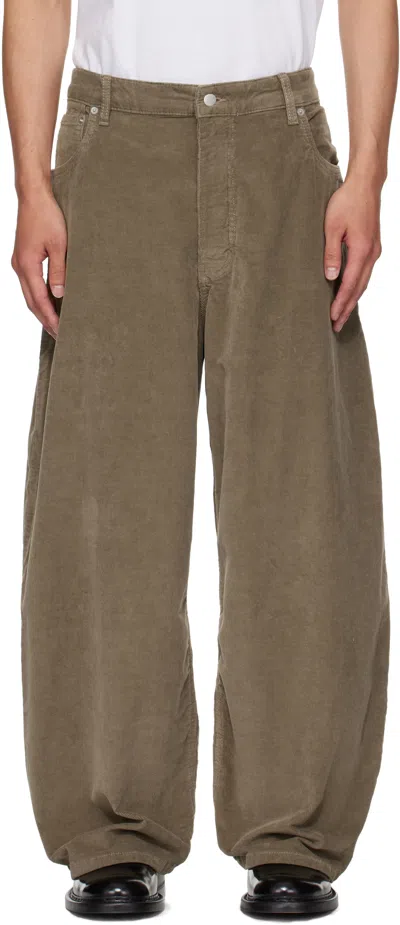 Studio Nicholson Taupe Paulo Trousers In Green