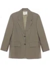 Studio Nicholson Wool Single-breasted Blazer Jacket In Brown