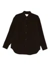 Studio Nicholson Textured Button-down Shirt In Brown