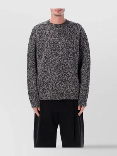 Studio Nicholson Textured Knit Long Sleeve Sweater In Gray