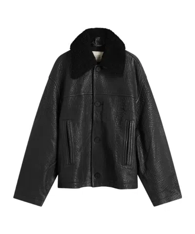 Studio Nicholson Wool Collar Casual Jacket In Black