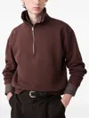 Studio Nicholson Thalen Half-zip Sweatshirt In Brown