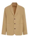 Studio Nicholson Three-button Patch-pocket Jacket In Nude