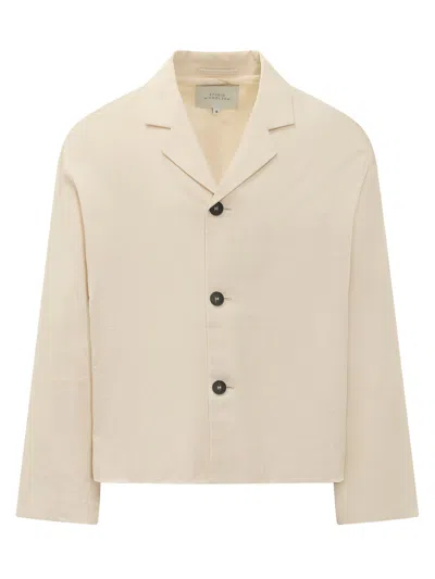 Studio Nicholson Three-button Reversible Jacket In Antique White