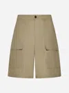 Studio Nicholson Bermuda Shorts In Cotton Blend In Beige