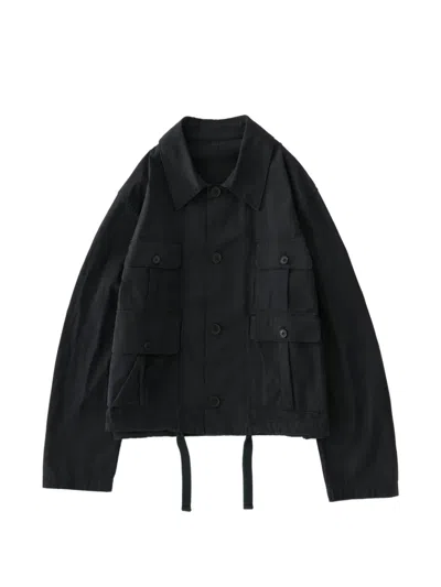 Studio Nicholson Tivoli Military Canvas Jacket In Black