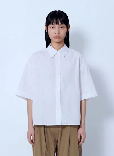 Studio Nicholson Tocoa Short Sleeve Square Cut Shirt In White